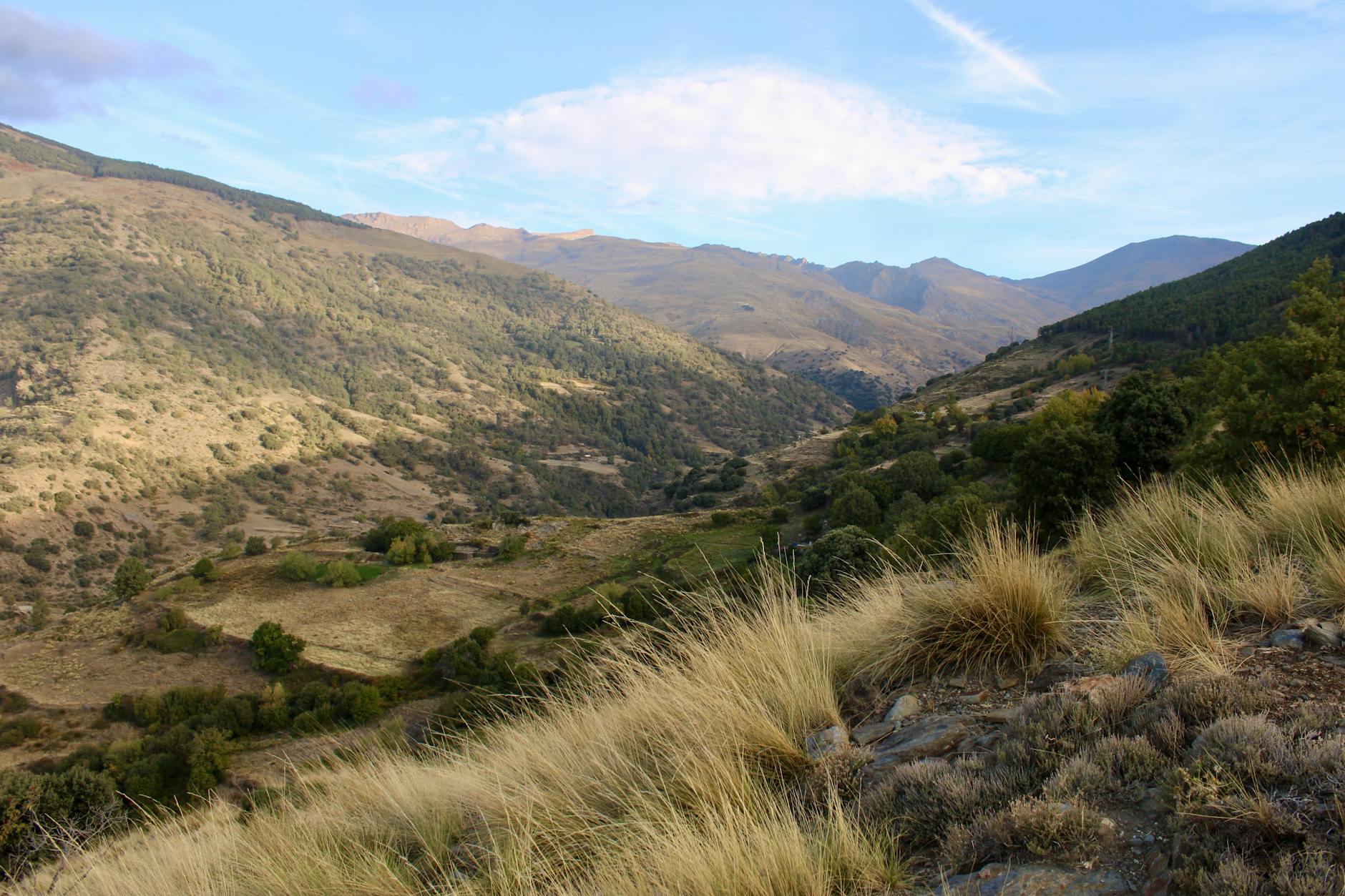 Breathtaking landscape view of the Sierra Nevada mountains in Spain captured during daytime.