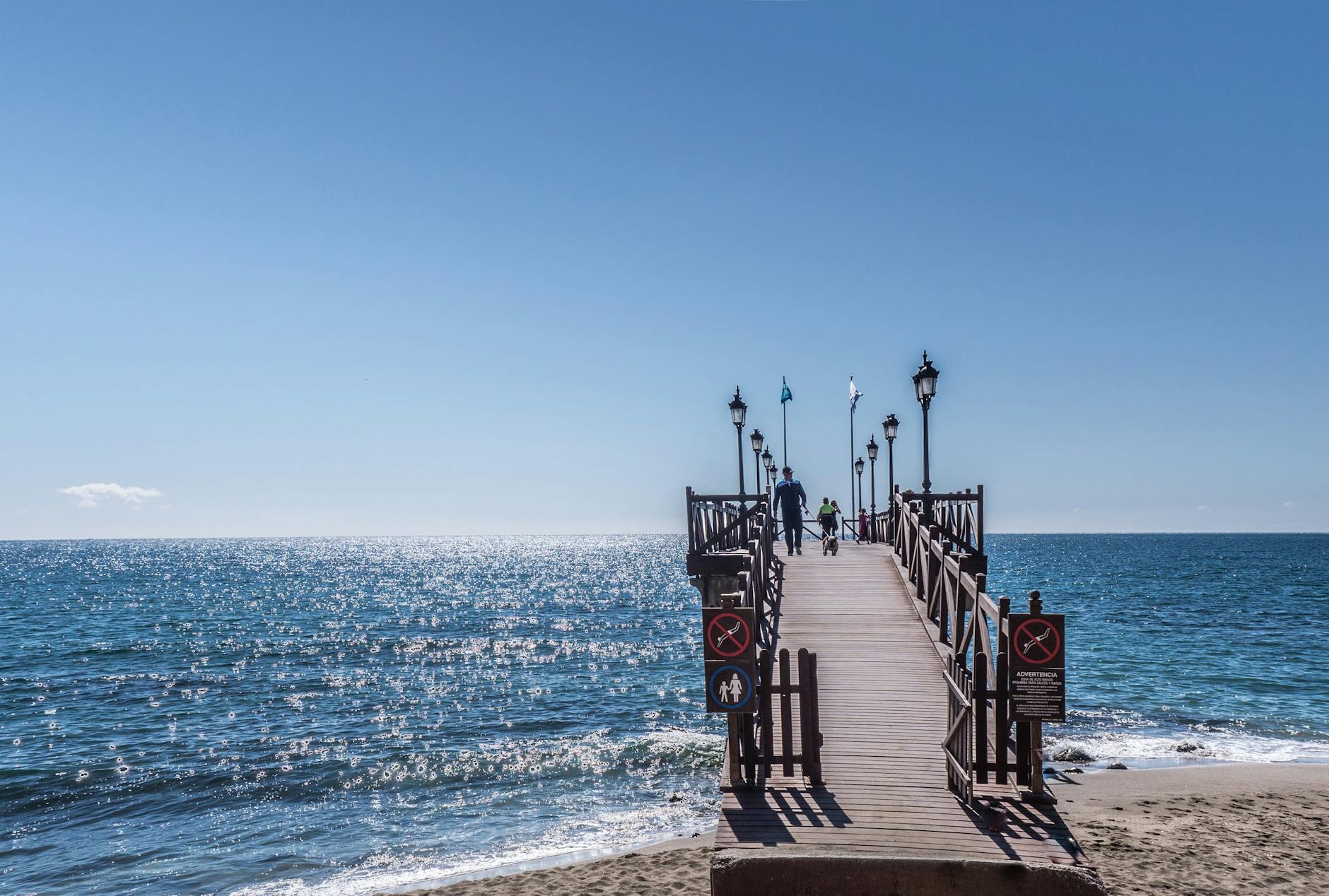Relaxing view from a pier in Marbella, perfect for leisure and travel inspiration.