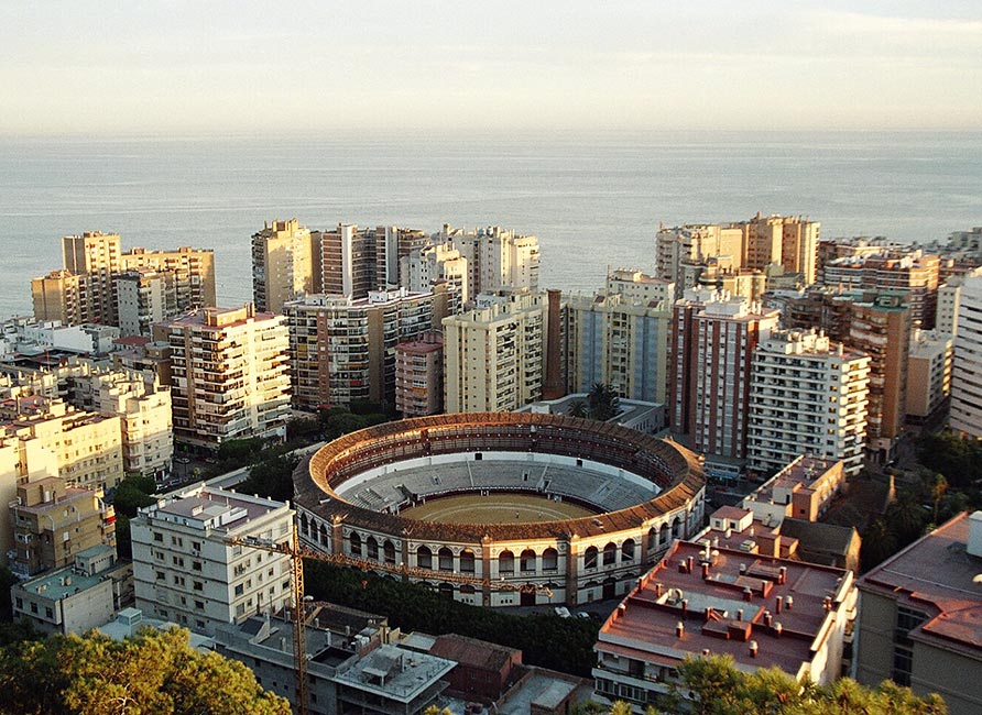 The bullfight-arena ( Plaza de Toros ), Málaga , Spain .
